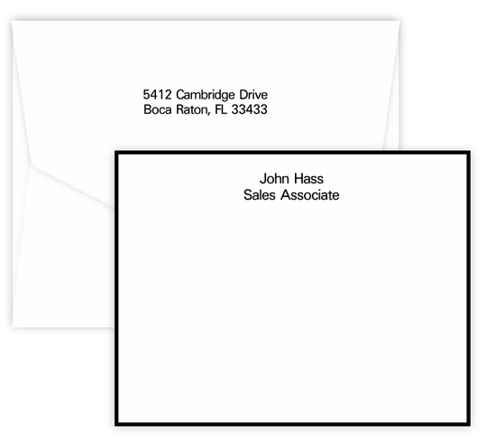 Triple Thick Modern Bordered Flat Note Cards